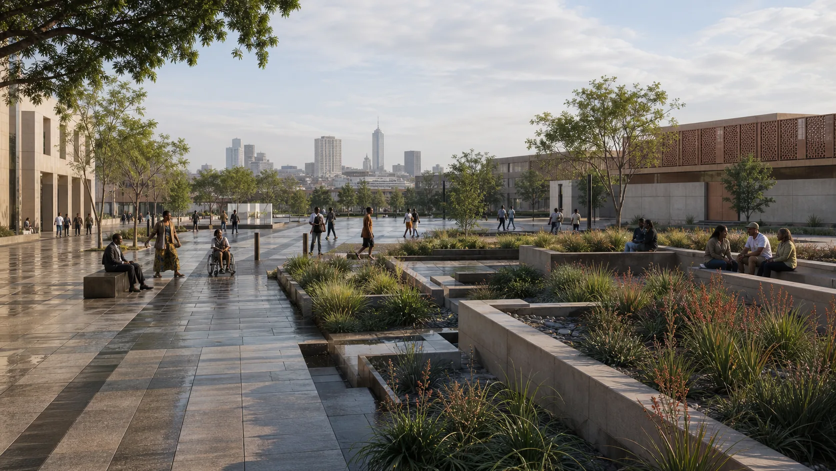 Johannesburg public plaza landscape architecture